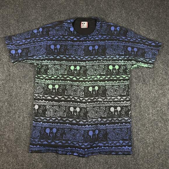 Walt Disney Other - VTG 90s MICKEY MOUSE ALL-OVER PRINT T-Shirt Walt Disney Cartoon Single Stitch